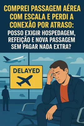 Imagem da notícia Comprei Passagem Aérea com Escala e Perdi a Conexão por Atraso